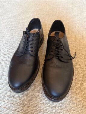 Hudson London Men’s Black Leather Plain Toe Derby Dress Shoes EU43 US10